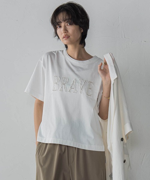 tシャツ デニムロゴTシャツ「洗濯機で洗える」 レディース