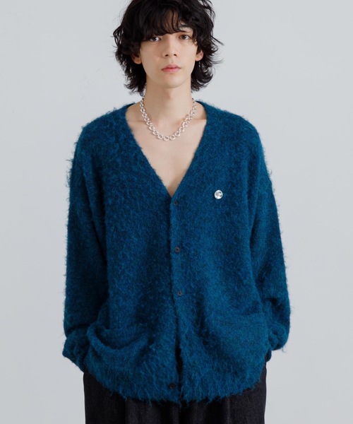 SINSS ニットカーディガン LARGE ターコイズブルー メンズ : ZOZOTOWN