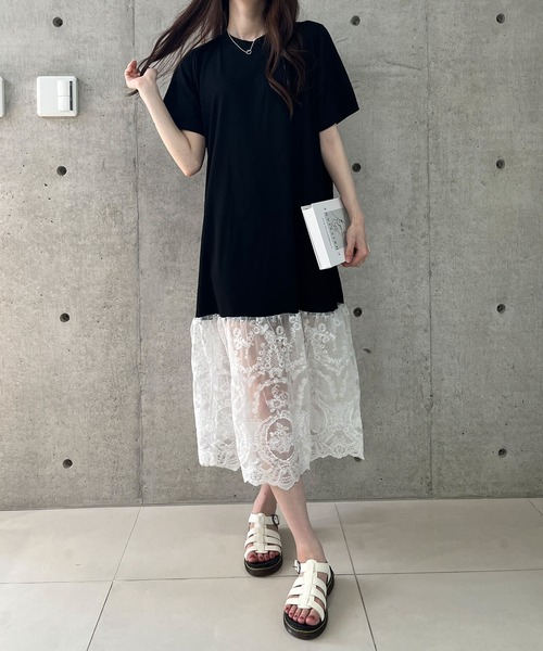 GLAMOROUS JANE（グラマラスジェーン） ワンピース 半袖 レース切替T
