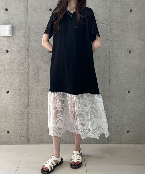 GLAMOROUS JANE（グラマラスジェーン） ワンピース レース切替Tシャツ