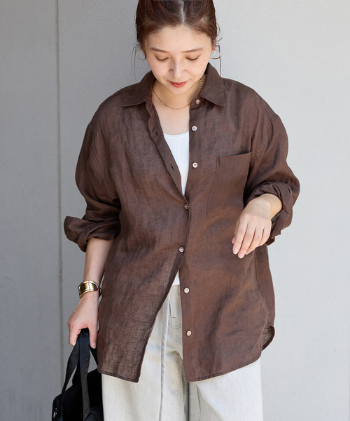 美品✨ジャーナルスタンダード リネンシャツ バンドカラー