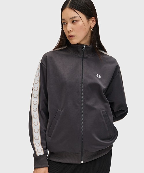 【美品】フレッドペリー トラックジャケット バックロゴ 希少 重厚 FRED PERRY ジャージ Taped Track Jacket／フレッドペリー