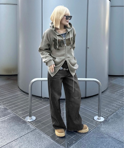 「sedacle」 加工デニムパンツ LARGE ブラック メンズ