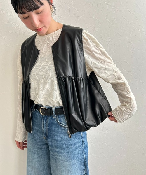 ベスト ジレ バルーンショートジレ レディース