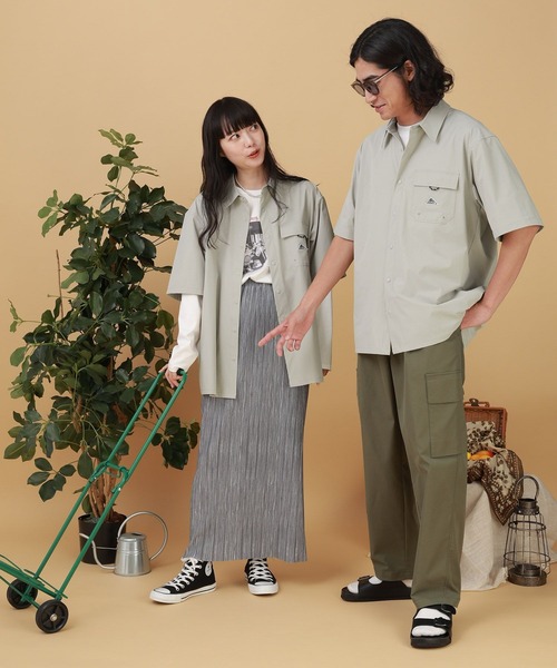 clore+ レディワークシャツ 3sixteen Short Sleeve Shirt - Iridescent Ripstop - Franklin & Poe