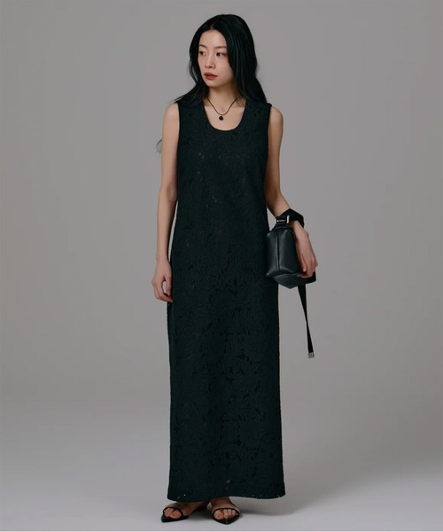 ローレンラルフローレン ノースリーブ ワンピースドレス ロング フラワー louren（ローレン） ワンピース 「louren/ローレン」flower jacquard