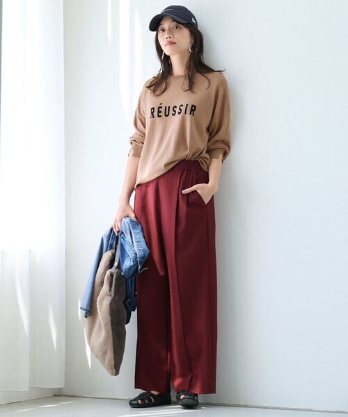 ANY パンツ 「6サイズ展開/ウエストゴム」イージーワイドパンツ