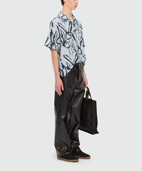 ANDRESD 新品！未使用！ タグつき！ストライプコレクション MSGM シャツ SKETCHED BUNNIES ストライプシャツ メンズ