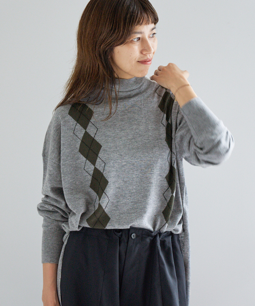 IENA（イエナ） ニット セーター ライトウールアーガイルニット