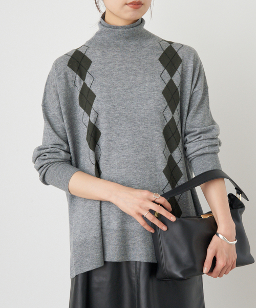 IENA（イエナ） ニット セーター ライトウールアーガイルニット