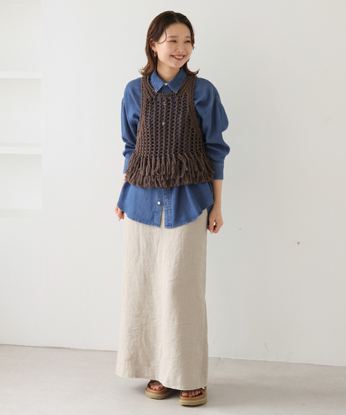 「MOHI」 フラットサンダル 37 キャメル レディース_画像5