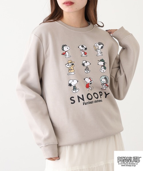 パーリーゲイツ x PEANUTS 裏起毛 スウェットトレーナーグレー系 6