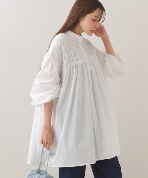 OMNES（オムネス） ブラウス シャツ ポプリンフロントシャーリング