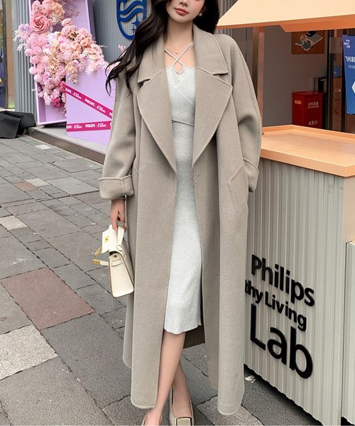 コート チェスターコート ウエストマーク ロングチェスターコート