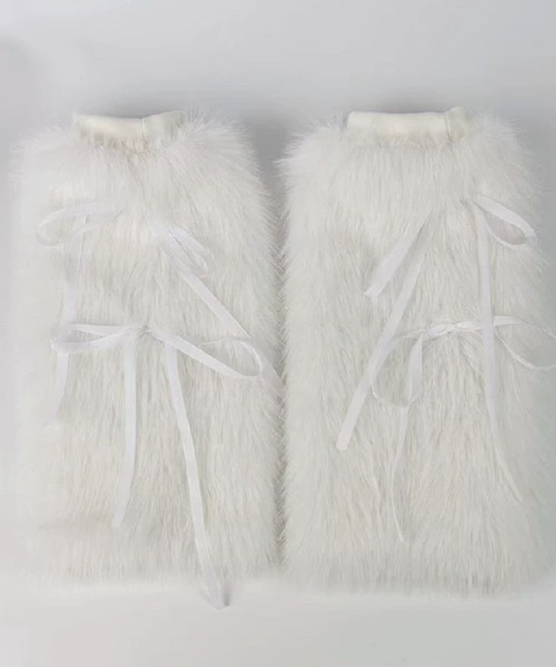 レッグウォーマー やさしく包むフェイクファーレッグウォーマー