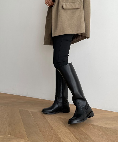 「CANAL JEAN」 ロングブーツ 25 ブラック レディース_画像2