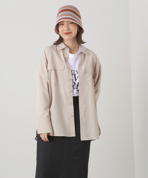 「N.（N. Natural Beauty Basic）」 長袖シャツ MEDIUM グレー レディース_画像2