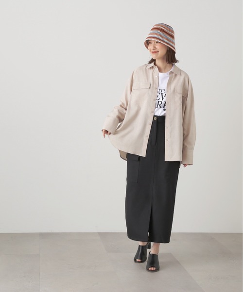 「N.（N. Natural Beauty Basic）」 長袖シャツ MEDIUM グレー レディース_画像4