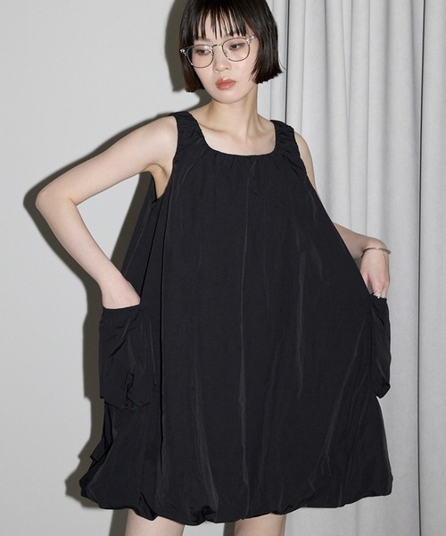 「leimn」 ノースリーブワンピース FREE ブラック レディース_画像2