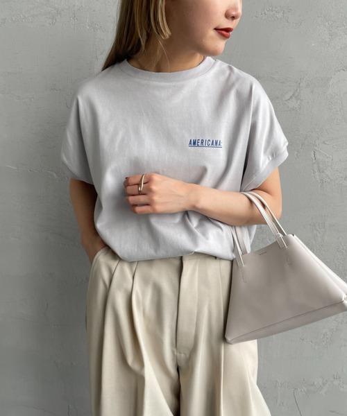 「AMERICANA」 半袖Tシャツ F ホワイト レディース_画像2