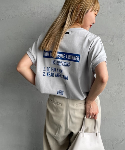 「AMERICANA」 半袖Tシャツ F ホワイト レディース_画像3
