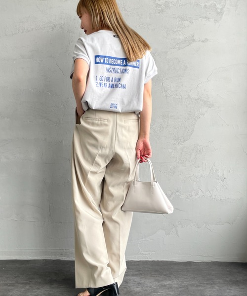 「AMERICANA」 半袖Tシャツ F ホワイト レディース_画像6