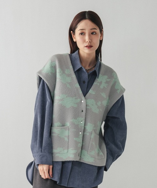 GLOBAL WORK（グローバルワーク） ベスト ジレ アソート柄シャギー