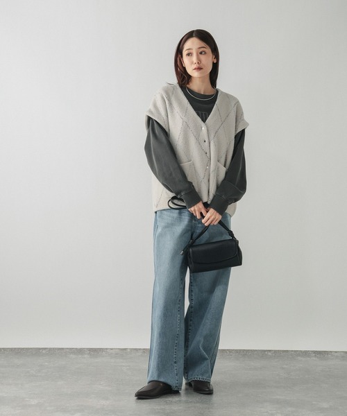 GLOBAL WORK（グローバルワーク） ベスト ジレ アソート柄シャギー