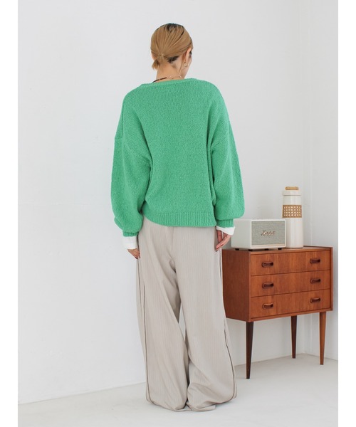 パンツ ウエストデザインラインパンツ レディース_7