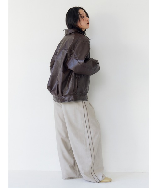 パンツ ウエストデザインラインパンツ レディース_19