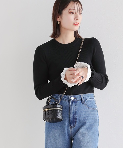 「Fit more」 長袖ニット FREE ブラック レディース_画像5