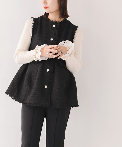 「Fit more」 長袖ニット FREE ブラック レディース_画像9