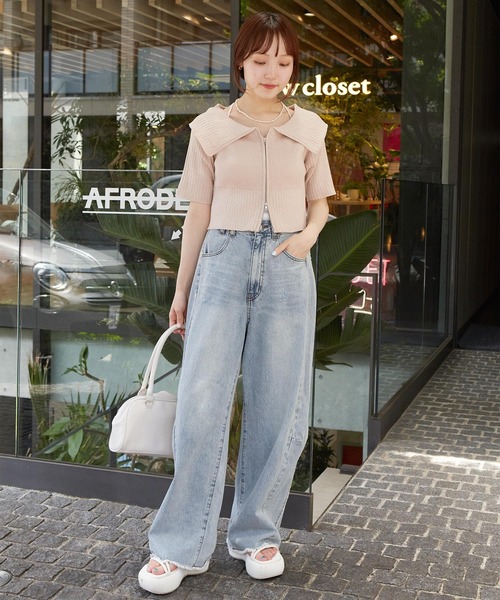 「w closet」 デニムパンツ FREE ブルー レディース_画像2