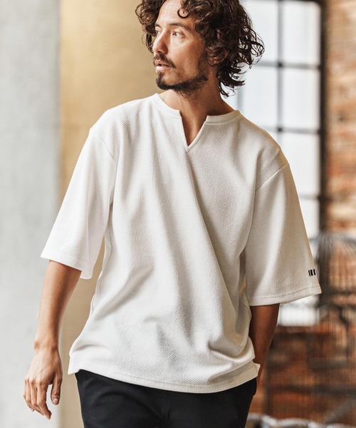 felkod（フィルコッド） tシャツ mt10138-Waffle Mesh Key Neck