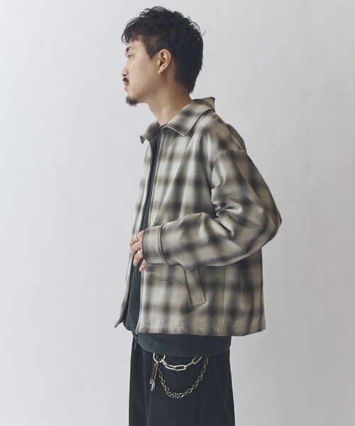 Lui's ルイス　オンブレーチェックブルゾン Lui's（ルイス） ブルゾン アウター オンブレーチェックブルゾン