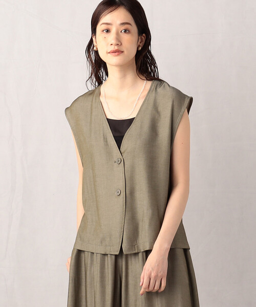 「Comme ca Mature」 ベスト FREE カーキ レディース_画像7