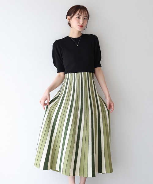 「BLUEEAST」 ニットワンピース MEDIUM グリーン レディース_画像2