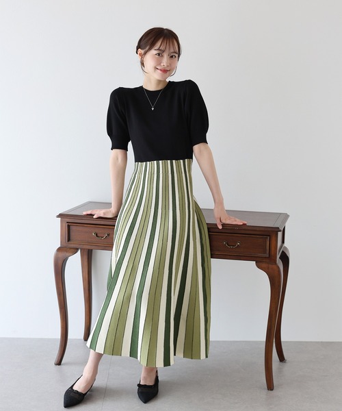 「BLUEEAST」 ニットワンピース MEDIUM グリーン レディース_画像7