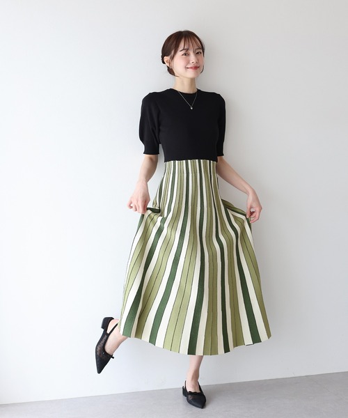 「BLUEEAST」 ニットワンピース MEDIUM グリーン レディース_画像8