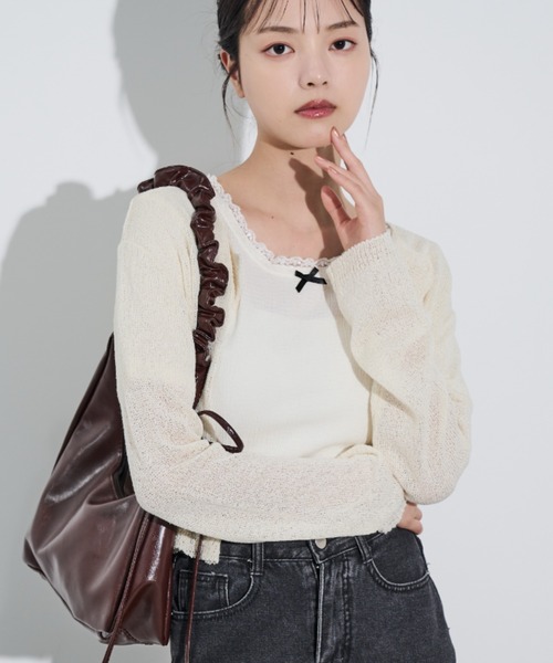 「paravion」 カーディガン FREE グレー レディース_画像9