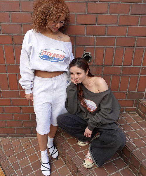 「TEEN BOOP」 スウェットカットソー FREE チャコールグレー レディース_画像5