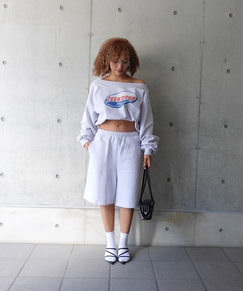 「TEEN BOOP」 スウェットカットソー FREE チャコールグレー レディース_画像7