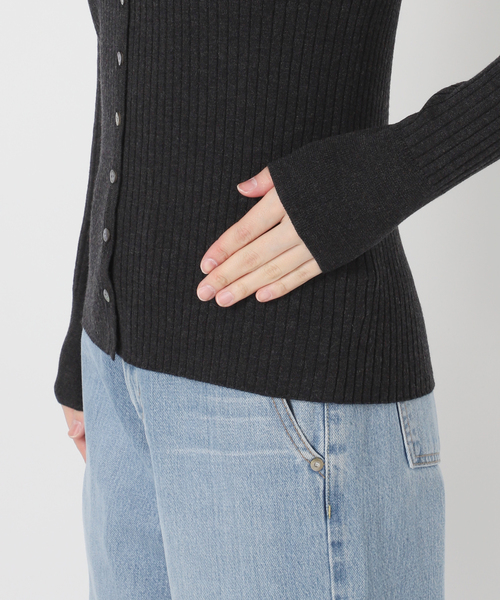 IENA（イエナ） カーディガン EXメリノリブ ポロ襟カーディガン