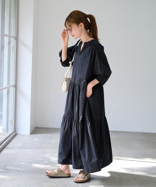 FRAMeWORK（フレームワーク） 長袖ワンピース 36 ブラック レディース