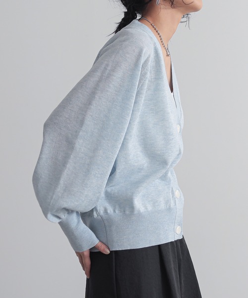 「for/c」 ニットカーディガン LL チャコールグレー レディース_画像2
