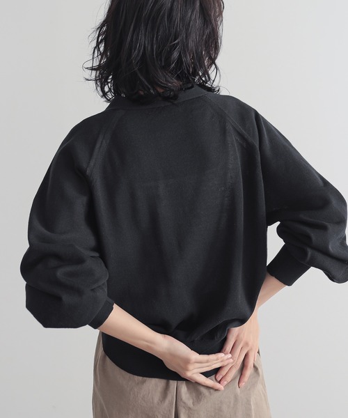 「for/c」 ニットカーディガン LL チャコールグレー レディース_画像3