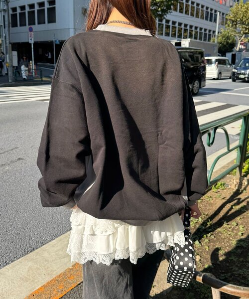 「RePRODUCTION LABEL」 長袖カットソー FREE ネイビー レディース_画像5