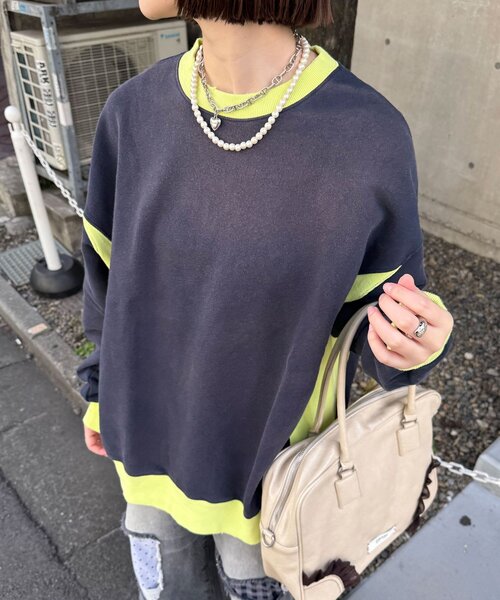 「RePRODUCTION LABEL」 長袖カットソー FREE ネイビー レディース_画像9