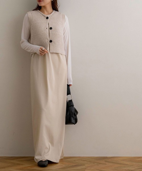 「NOAHL」 ニットベスト FREE ライトベージュ レディース_画像5