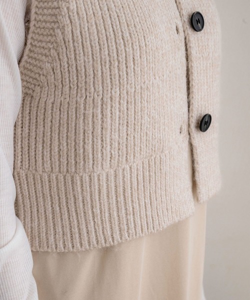 「NOAHL」 ニットベスト FREE ライトベージュ レディース_画像7